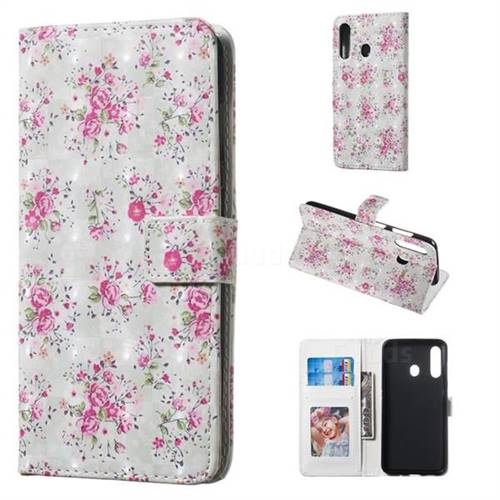 Roses Flower 3D Painted Leather Phone Wallet Case for Samsung Galaxy A60