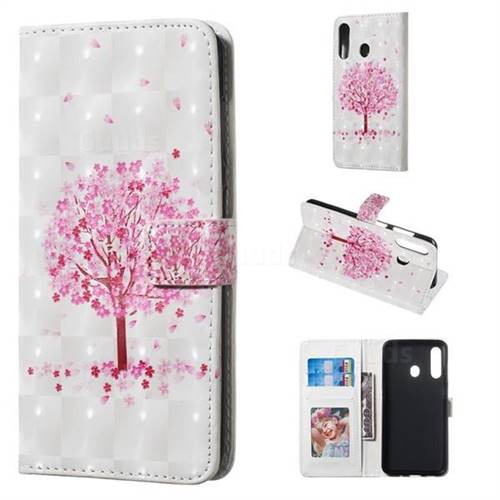 Sakura Flower Tree 3D Painted Leather Phone Wallet Case for Samsung Galaxy A60