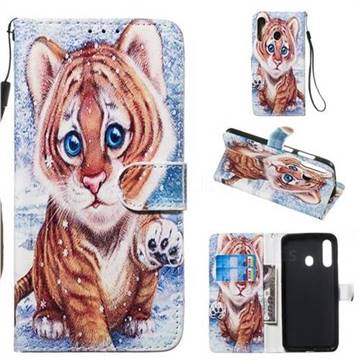 Baby Tiger Smooth Leather Phone Wallet Case for Samsung Galaxy A60