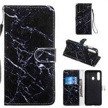 Black Marble Smooth Leather Phone Wallet Case for Samsung Galaxy A60
