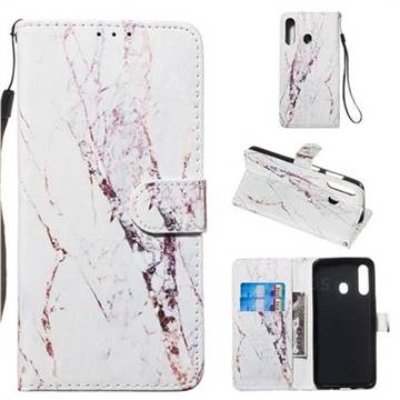 White Marble Smooth Leather Phone Wallet Case for Samsung Galaxy A60