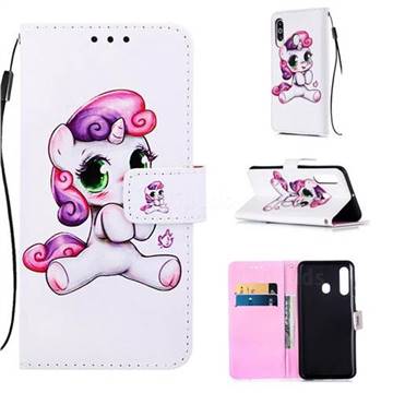 Playful Pony Matte Leather Wallet Phone Case for Samsung Galaxy A60