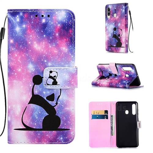 Panda Baby Matte Leather Wallet Phone Case for Samsung Galaxy A60