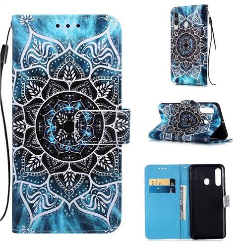 Underwater Mandala Matte Leather Wallet Phone Case for Samsung Galaxy A60