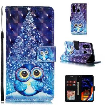 Stage Owl 3D Painted Leather Phone Wallet Case for Samsung Galaxy A60