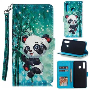 Cute Panda 3D Painted Leather Phone Wallet Case for Samsung Galaxy A60