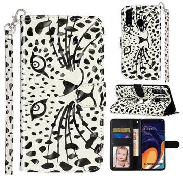 Leopard Panther 3D Leather Phone Holster Wallet Case for Samsung Galaxy A60