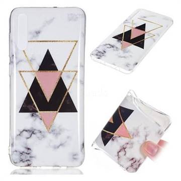 Inverted Triangle Black Soft TPU Marble Pattern Phone Case for Samsung Galaxy A70