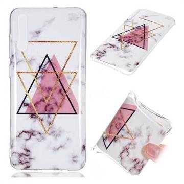 Inverted Triangle Powder Soft TPU Marble Pattern Phone Case for Samsung Galaxy A70