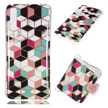 Three-dimensional Square Soft TPU Marble Pattern Phone Case for Samsung Galaxy A70