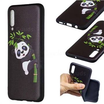 Bamboo Panda 3D Embossed Relief Black Soft Back Cover for Samsung Galaxy A70