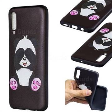 Lovely Panda 3D Embossed Relief Black Soft Back Cover for Samsung Galaxy A70