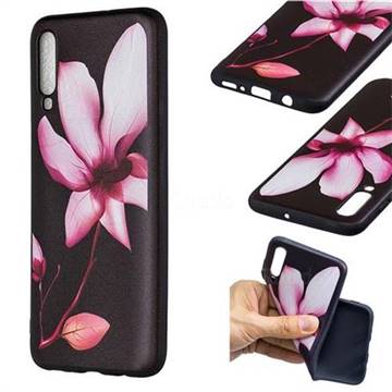 Lotus Flower 3D Embossed Relief Black Soft Back Cover for Samsung Galaxy A70