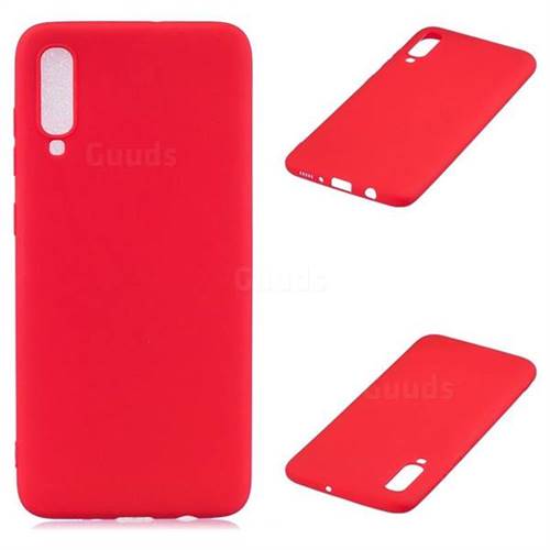 Candy Soft Silicone Protective Phone Case for Samsung Galaxy A70 - Red