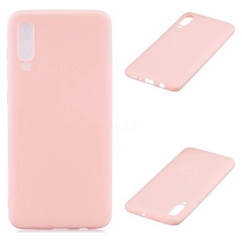 Candy Soft Silicone Protective Phone Case for Samsung Galaxy A70 - Light Pink