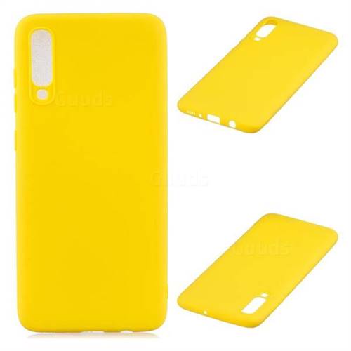 Candy Soft Silicone Protective Phone Case for Samsung Galaxy A70 - Yellow