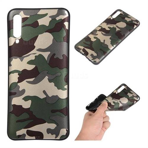 Camouflage Soft TPU Back Cover for Samsung Galaxy A70 - Gold Green