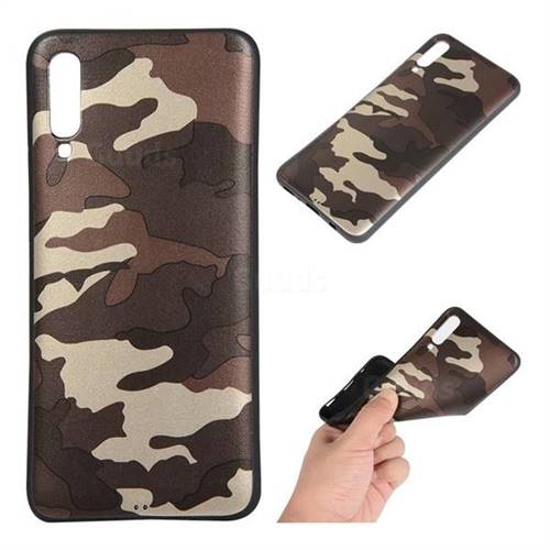 Camouflage Soft TPU Back Cover for Samsung Galaxy A70 - Gold Coffee