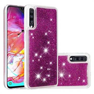 Dynamic Liquid Glitter Quicksand Sequins TPU Phone Case for Samsung Galaxy A70 - Purple