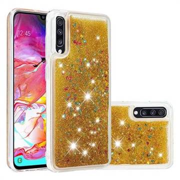 Dynamic Liquid Glitter Quicksand Sequins TPU Phone Case for Samsung Galaxy A70 - Golden