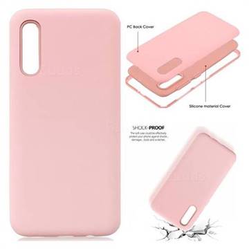 Matte PC + Silicone Shockproof Phone Back Cover Case for Samsung Galaxy A70 - Pink