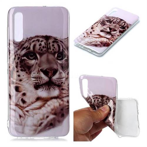 White Leopard Soft TPU Cell Phone Back Cover for Samsung Galaxy A70