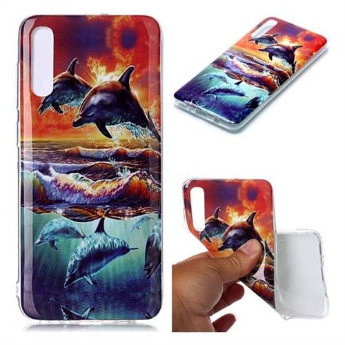 Flying Dolphin Soft TPU Cell Phone Back Cover for Samsung Galaxy A70