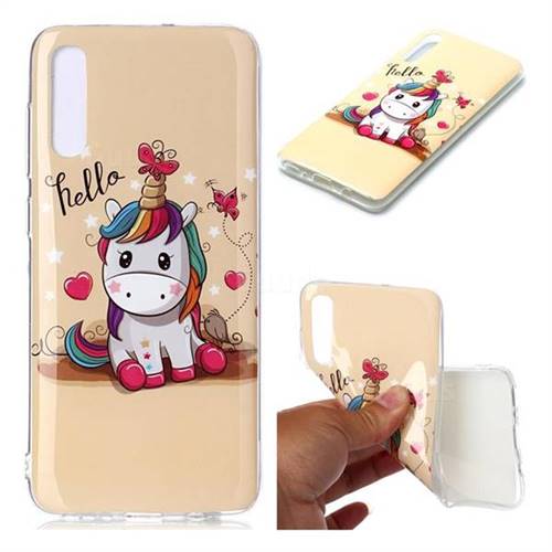 Hello Unicorn Soft TPU Cell Phone Back Cover for Samsung Galaxy A70
