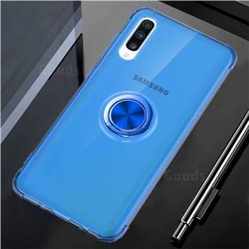 Anti-fall Invisible Press Bounce Ring Holder Phone Cover for Samsung Galaxy A70 - Sapphire Blue