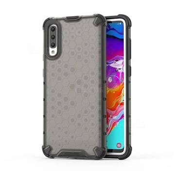 Honeycomb TPU + PC Hybrid Armor Shockproof Case Cover for Samsung Galaxy A70 - Gray
