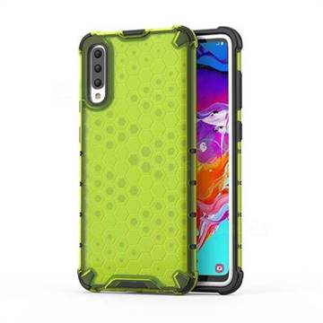 Honeycomb TPU + PC Hybrid Armor Shockproof Case Cover for Samsung Galaxy A70 - Green
