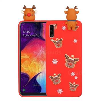 Elk Snowflakes Christmas Xmax Soft 3D Doll Silicone Case for Samsung Galaxy A70