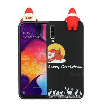Santa Elk on Moon Christmas Xmax Soft 3D Doll Silicone Case for Samsung Galaxy A70