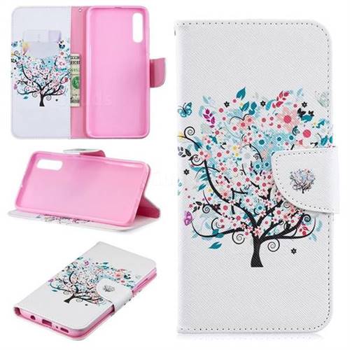 Colorful Tree Leather Wallet Case for Samsung Galaxy A70
