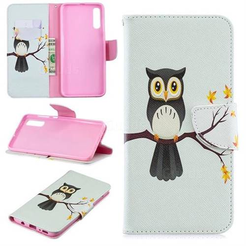 Owl on Tree Leather Wallet Case for Samsung Galaxy A70