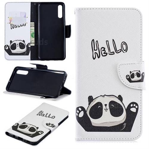 Hello Panda Leather Wallet Case for Samsung Galaxy A70