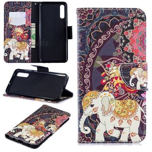 Totem Flower Elephant Leather Wallet Case for Samsung Galaxy A70