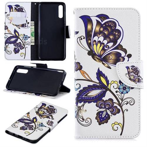 Butterflies and Flowers Leather Wallet Case for Samsung Galaxy A70