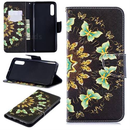 Circle Butterflies Leather Wallet Case for Samsung Galaxy A70
