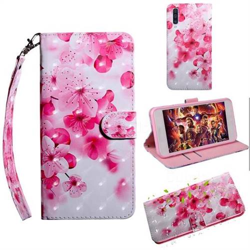 Peach Blossom 3D Painted Leather Wallet Case for Samsung Galaxy A70