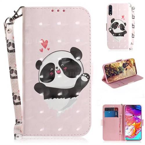 Heart Cat 3D Painted Leather Wallet Phone Case for Samsung Galaxy A70