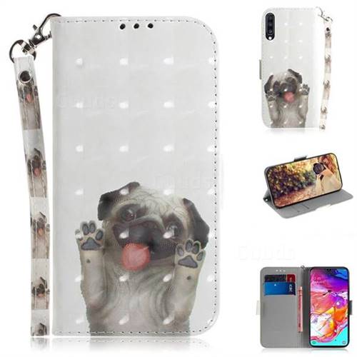 Pug Dog 3D Painted Leather Wallet Phone Case for Samsung Galaxy A70