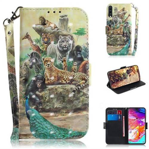 Beast Zoo 3D Painted Leather Wallet Phone Case for Samsung Galaxy A70