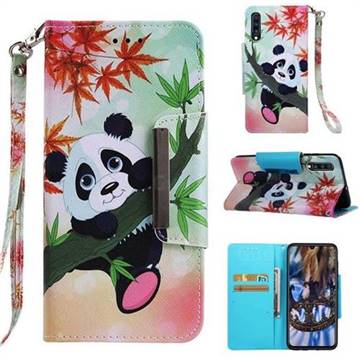 Bamboo Panda Big Metal Buckle PU Leather Wallet Phone Case for Samsung Galaxy A70