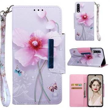 Pearl Flower Big Metal Buckle PU Leather Wallet Phone Case for Samsung Galaxy A70