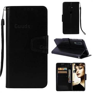 Retro Phantom Smooth PU Leather Wallet Holster Case for Samsung Galaxy A70 - Black