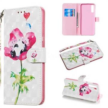 Flower Panda 3D Painted Leather Wallet Phone Case for Samsung Galaxy A70