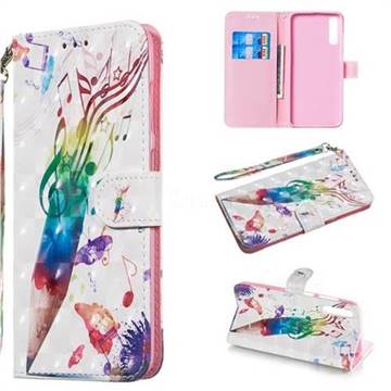 Music Pen 3D Painted Leather Wallet Phone Case for Samsung Galaxy A70