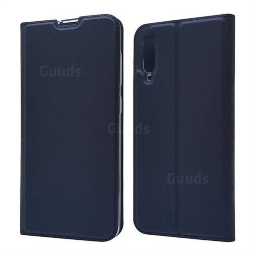 Ultra Slim Card Magnetic Automatic Suction Leather Wallet Case for Samsung Galaxy A70 - Royal Blue