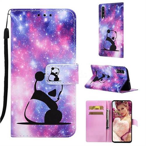 Panda Baby Matte Leather Wallet Phone Case for Samsung Galaxy A70